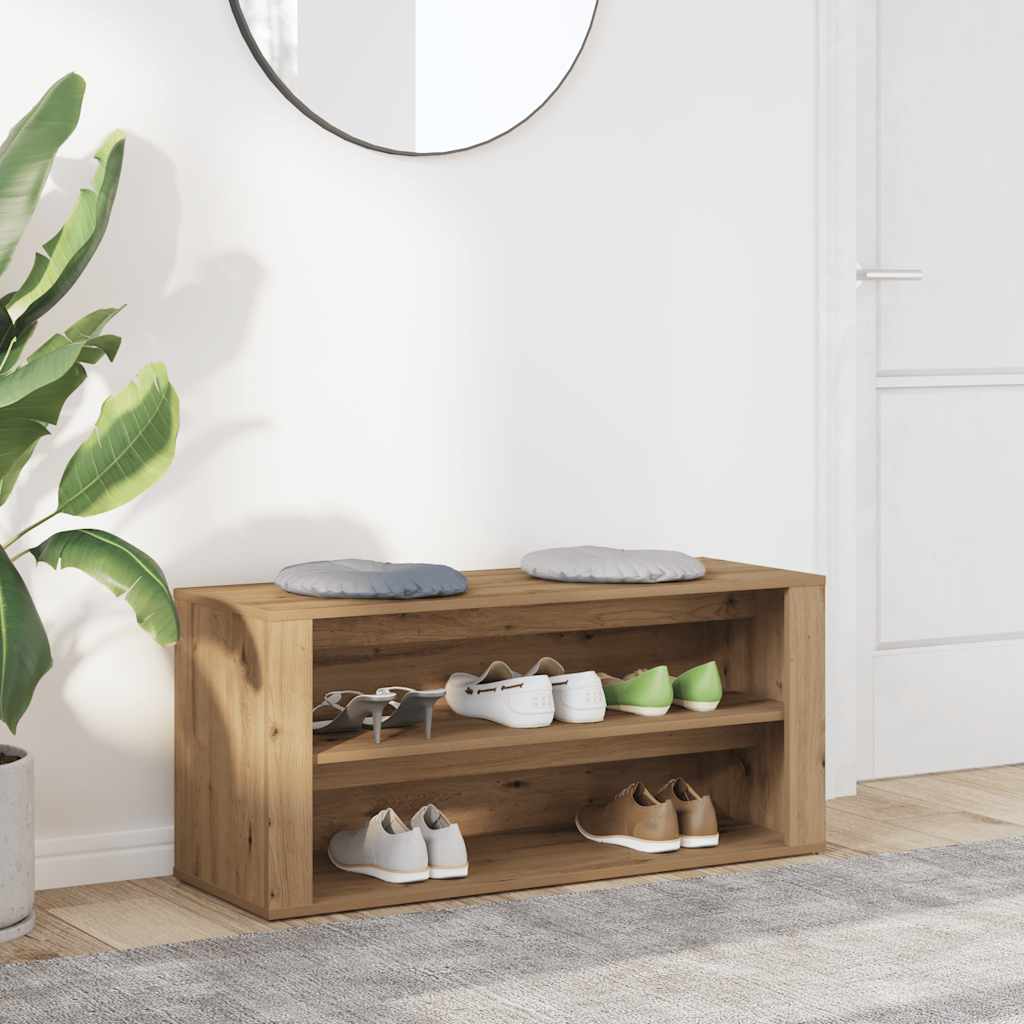 skobænk 100x35x45 cm konstrueret træ kunsteg