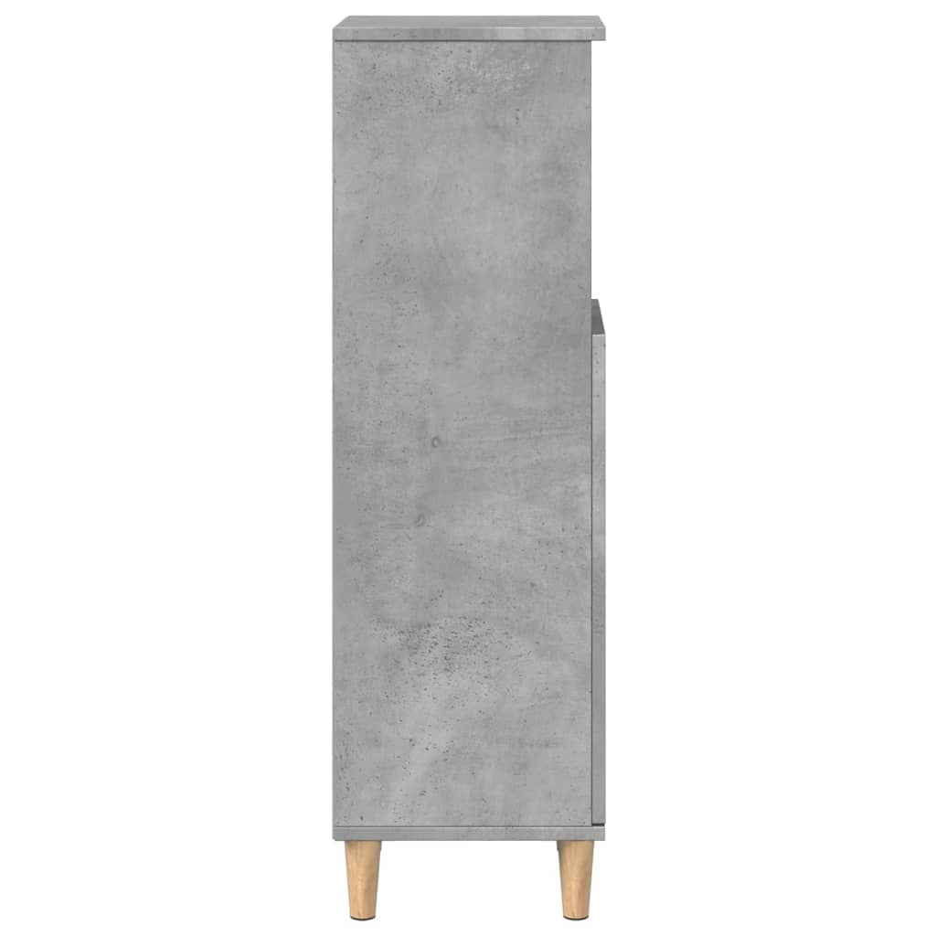 badeværelsesskab 30x30x100 cm konstrueret træ betongrå