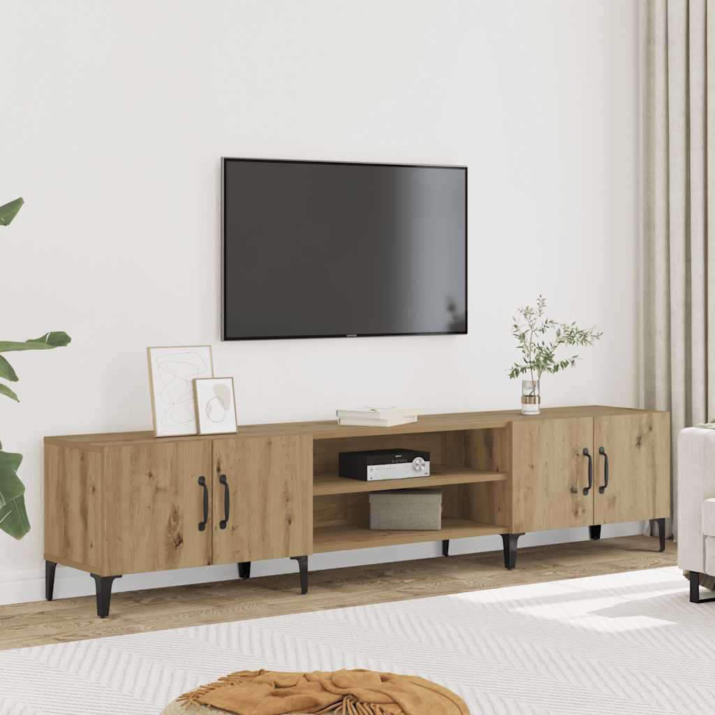 tv-bord 180x31,5x40 cm konstrueret træ gammelt trælook