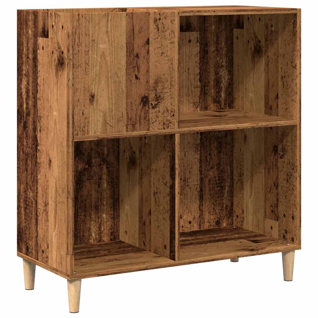 vinylskab 84,5x38x89 cm konstrueret træ antikt trælook