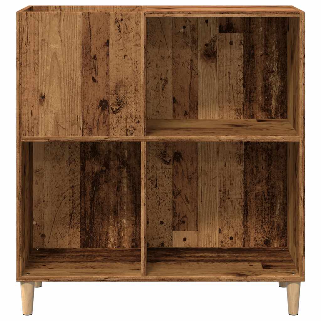vinylskab 84,5x38x89 cm konstrueret træ antikt trælook