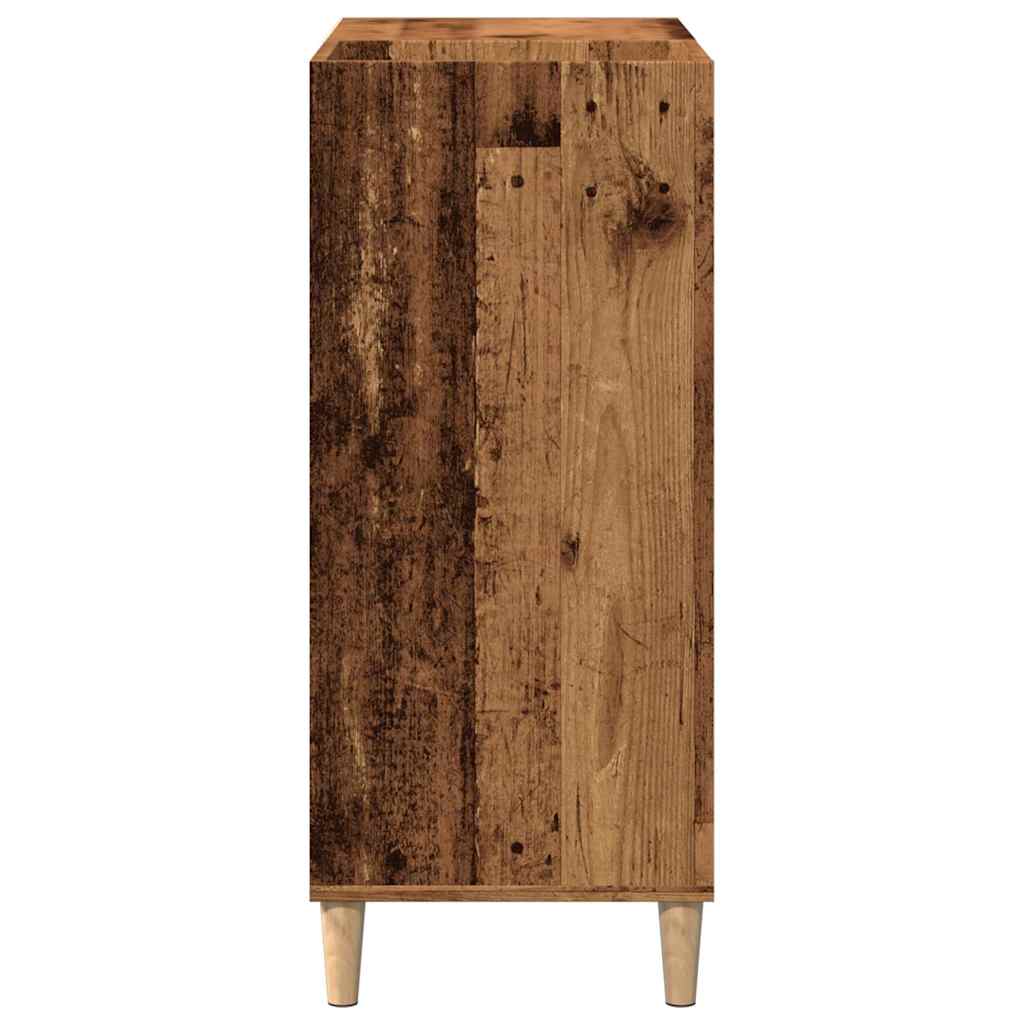 vinylskab 84,5x38x89 cm konstrueret træ antikt trælook