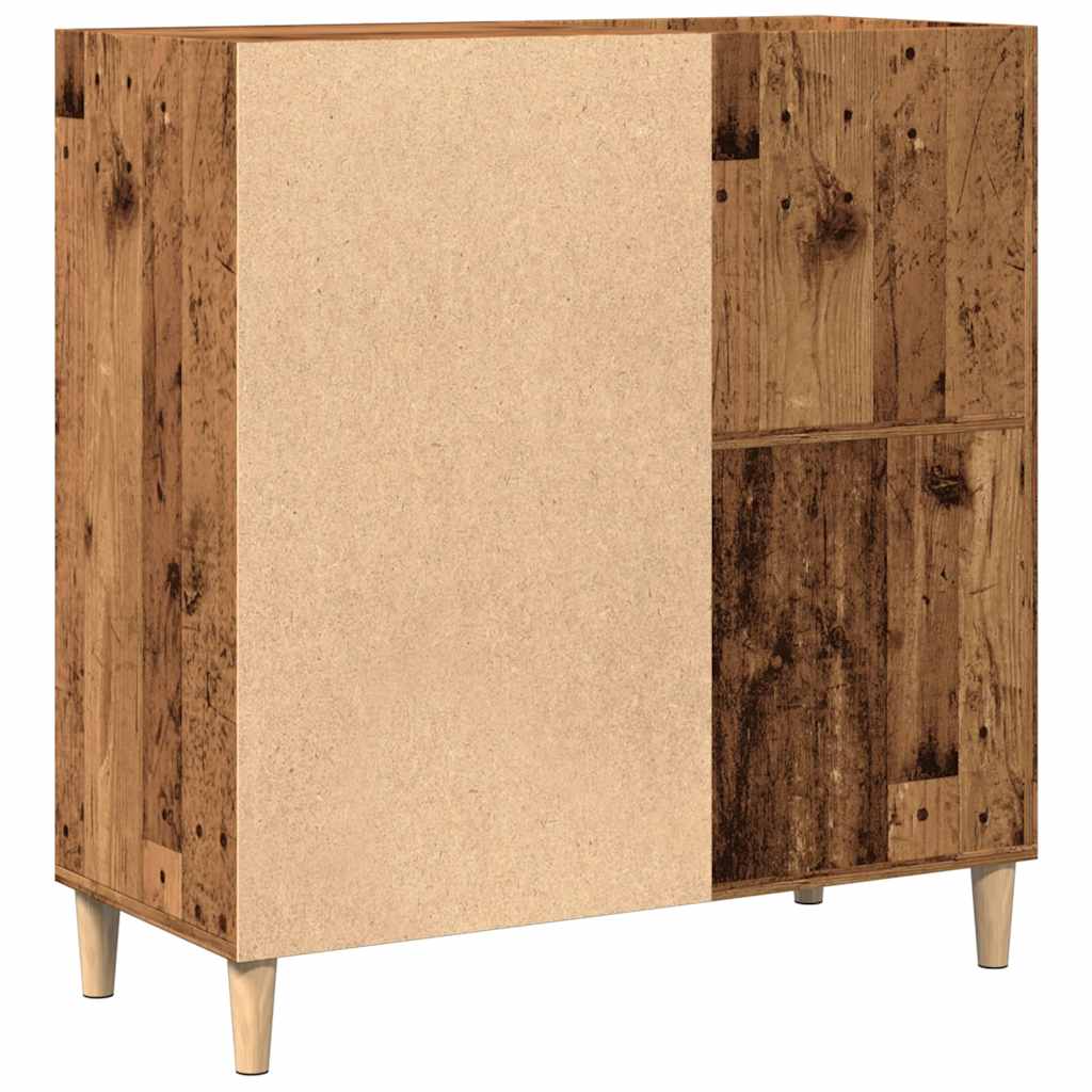 vinylskab 84,5x38x89 cm konstrueret træ antikt trælook