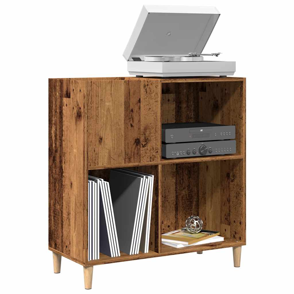 vinylskab 84,5x38x89 cm konstrueret træ antikt trælook
