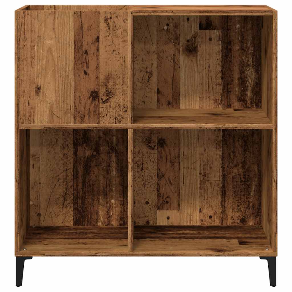 vinylskab 84,5x38x89 cm konstrueret træ antikt trælook