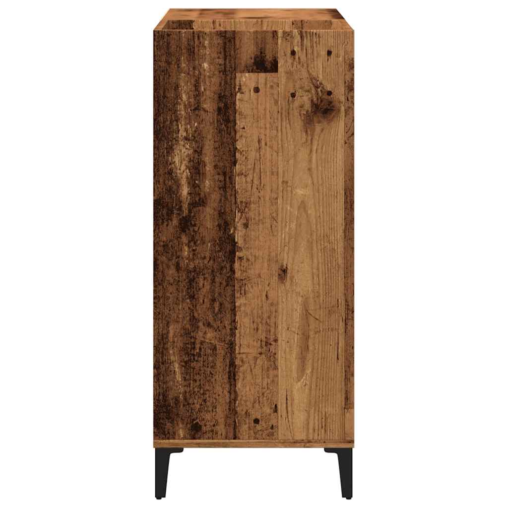 vinylskab 84,5x38x89 cm konstrueret træ antikt trælook