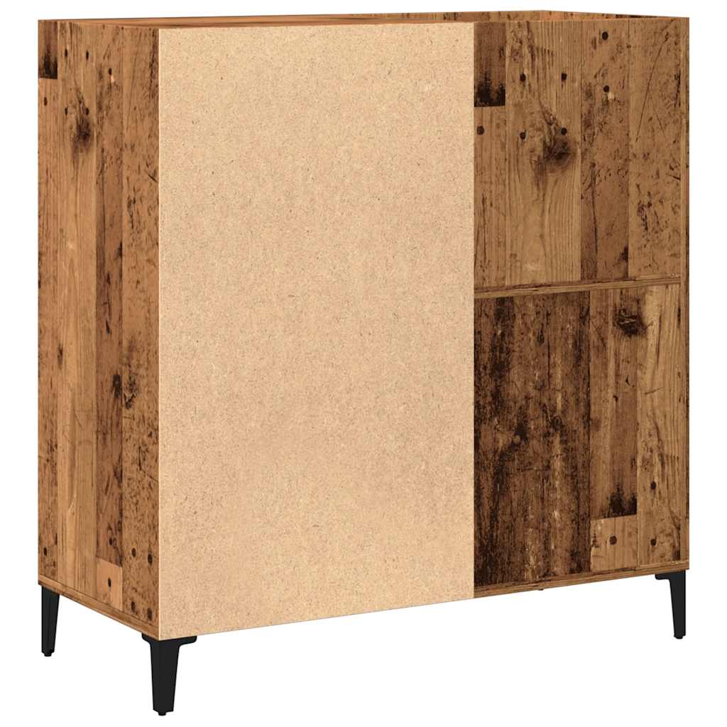 vinylskab 84,5x38x89 cm konstrueret træ antikt trælook
