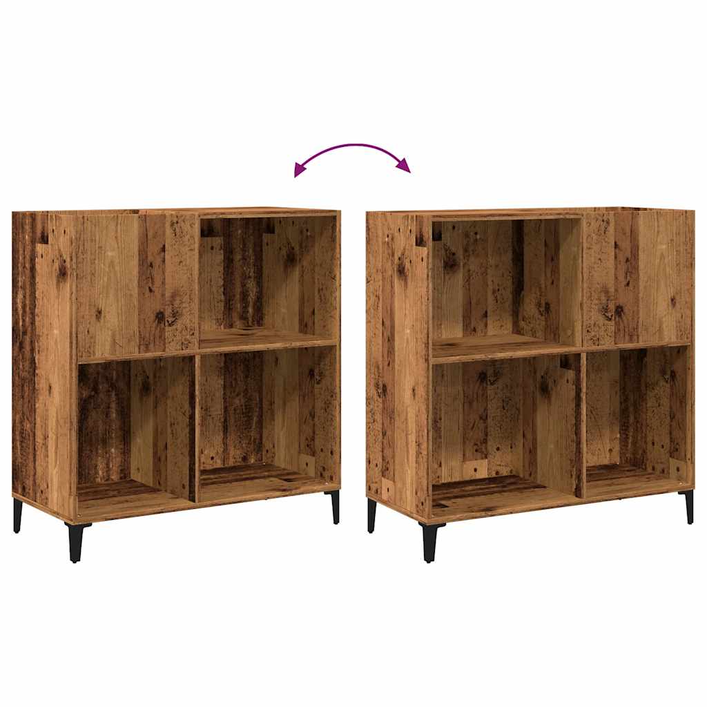 vinylskab 84,5x38x89 cm konstrueret træ antikt trælook