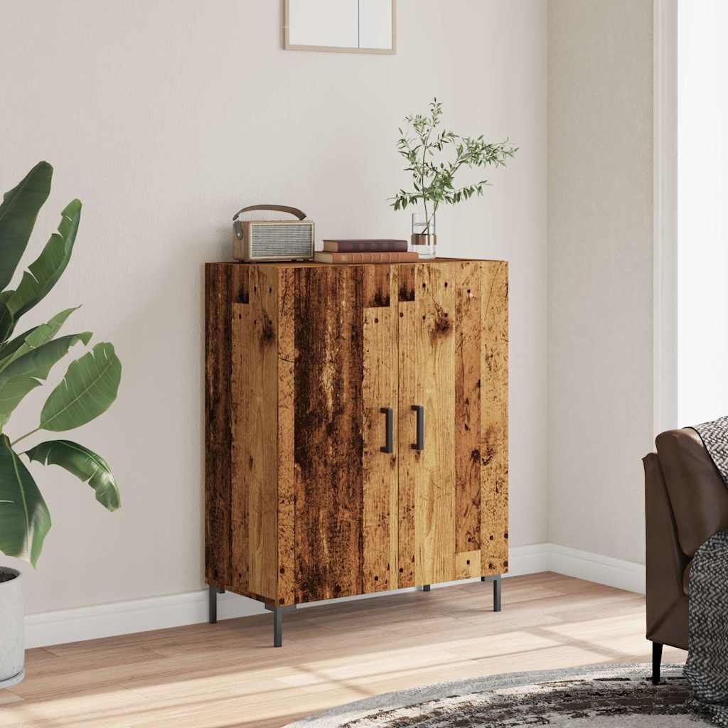 skænk 69,5x34x90 cm konstrueret træ antikt trælook