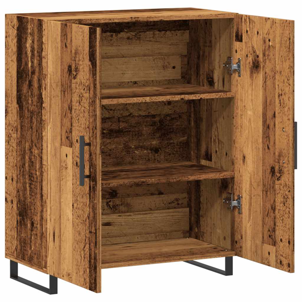 skænk 69,5x34x90 cm konstrueret træ antikt trælook