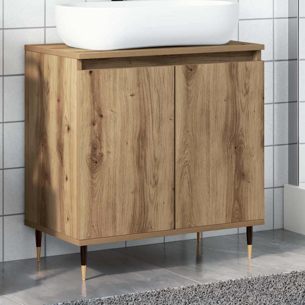 badeværelsesskab 58x33x60 cm konstrueret træ kunsteg
