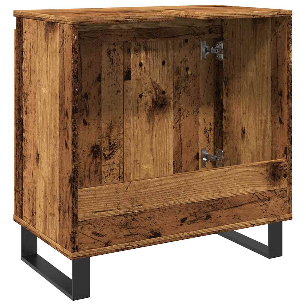 badeværelsesskab 58x33x60 cm konstrueret træ antikt træ