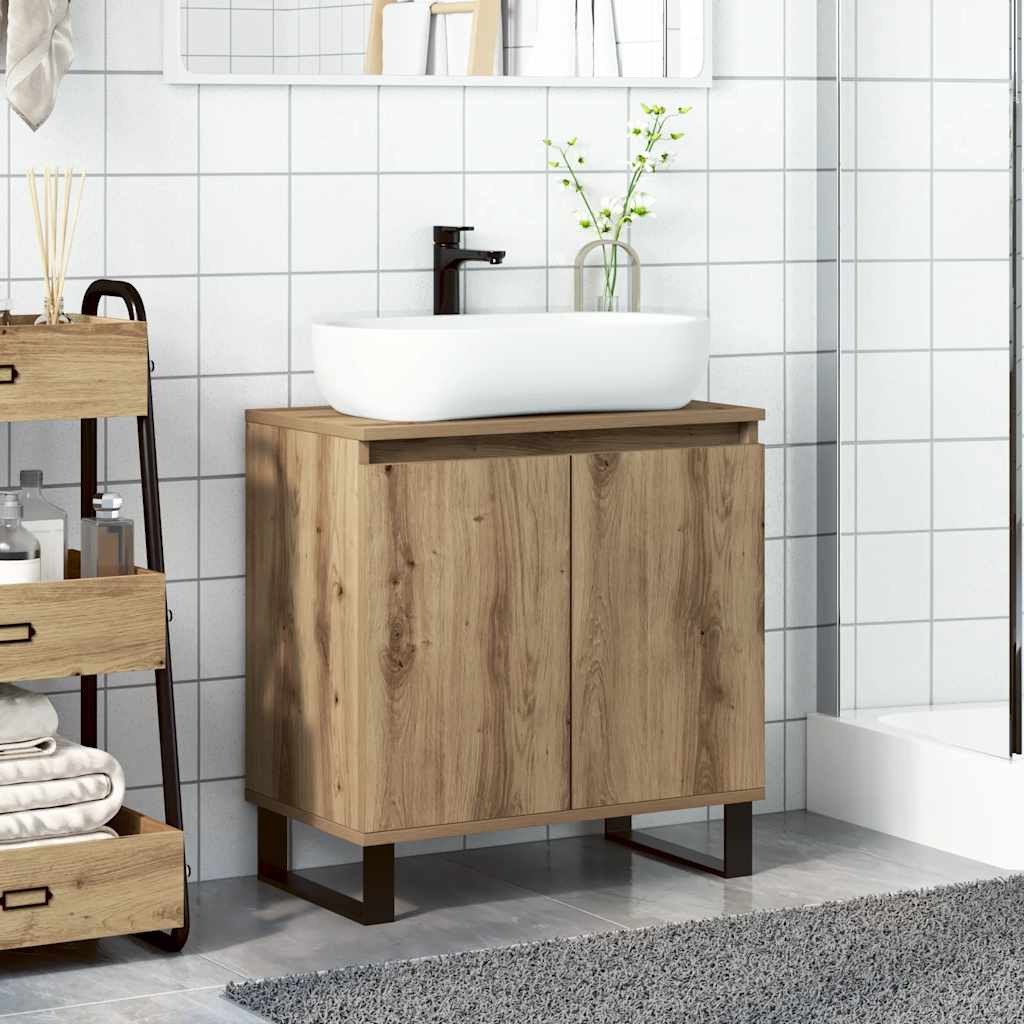badeværelsesskab 58x33x60 cm konstrueret træ kunsteg