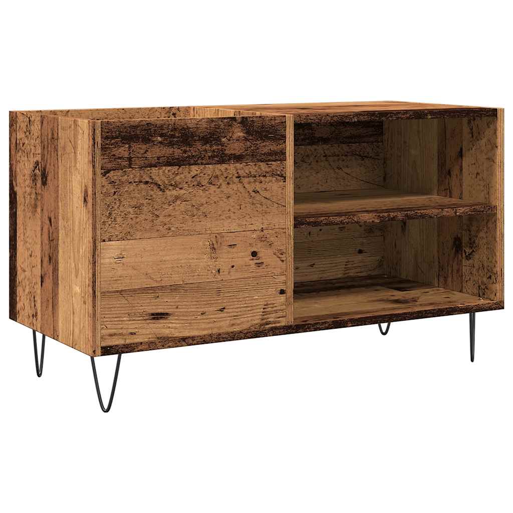 vinylskab 84,5x38x48 cm konstrueret træ antikt trælook