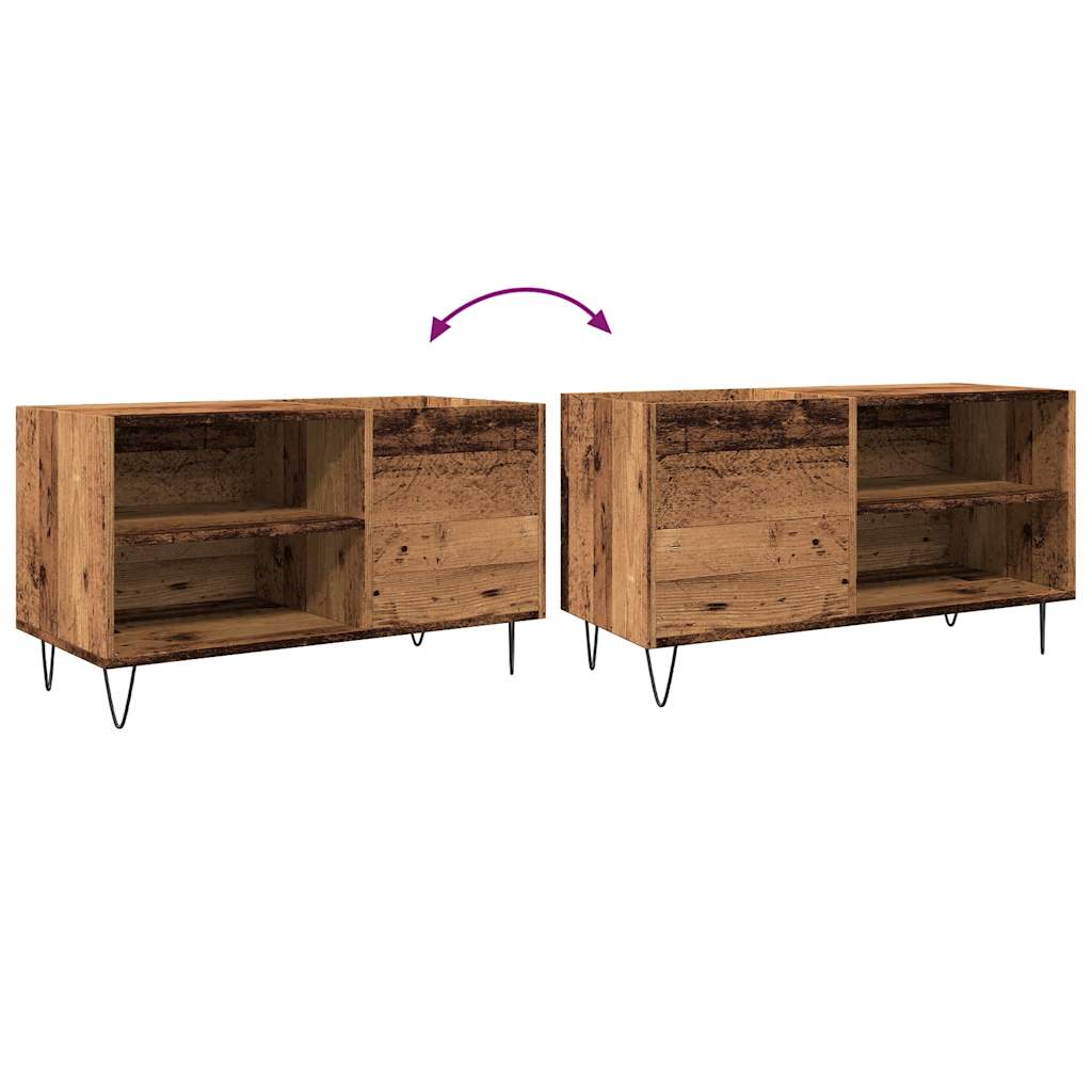 vinylskab 84,5x38x48 cm konstrueret træ antikt trælook