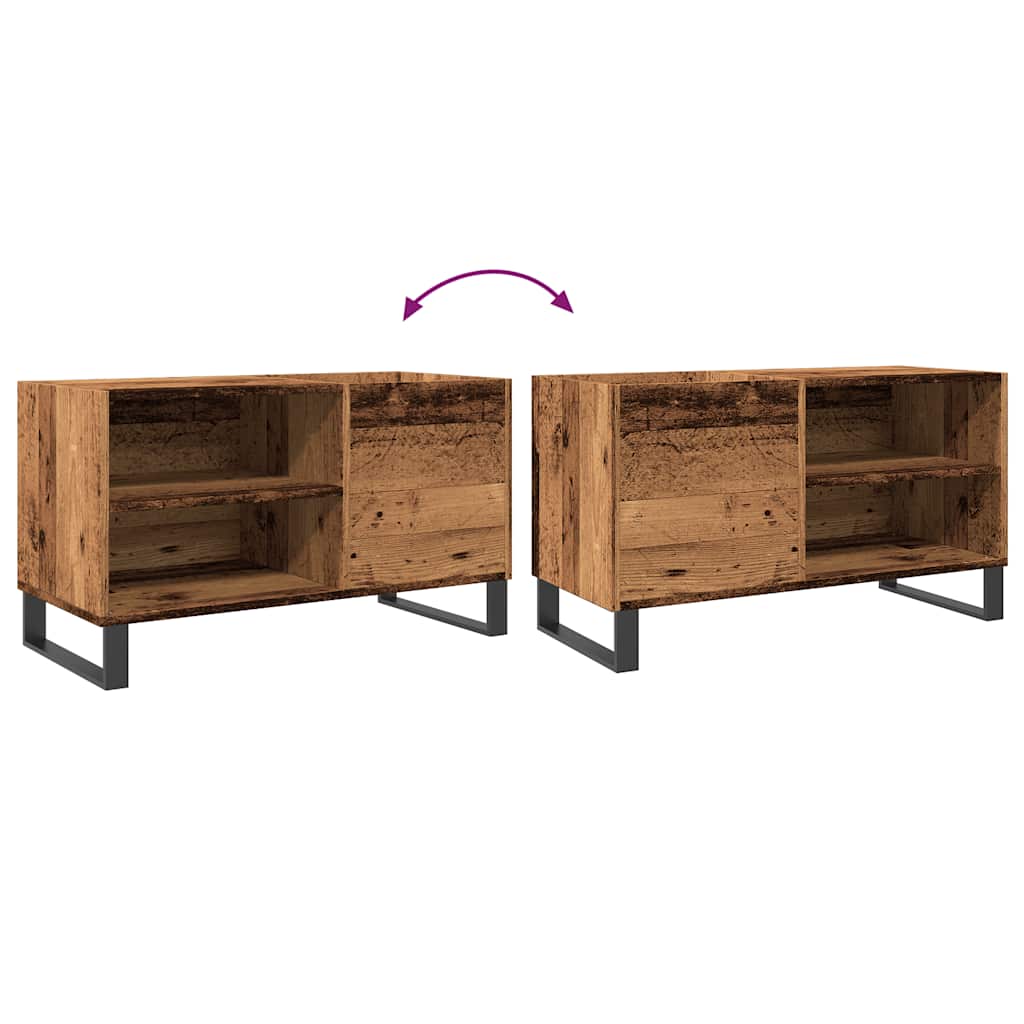 vinylskab 84,5x38x48 cm konstrueret træ antikt trælook