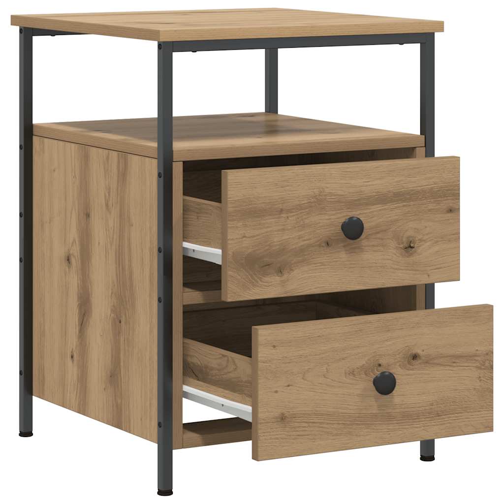 sengeborde 2 stk. 44x45x60 cm konstrueret træ kunsteg