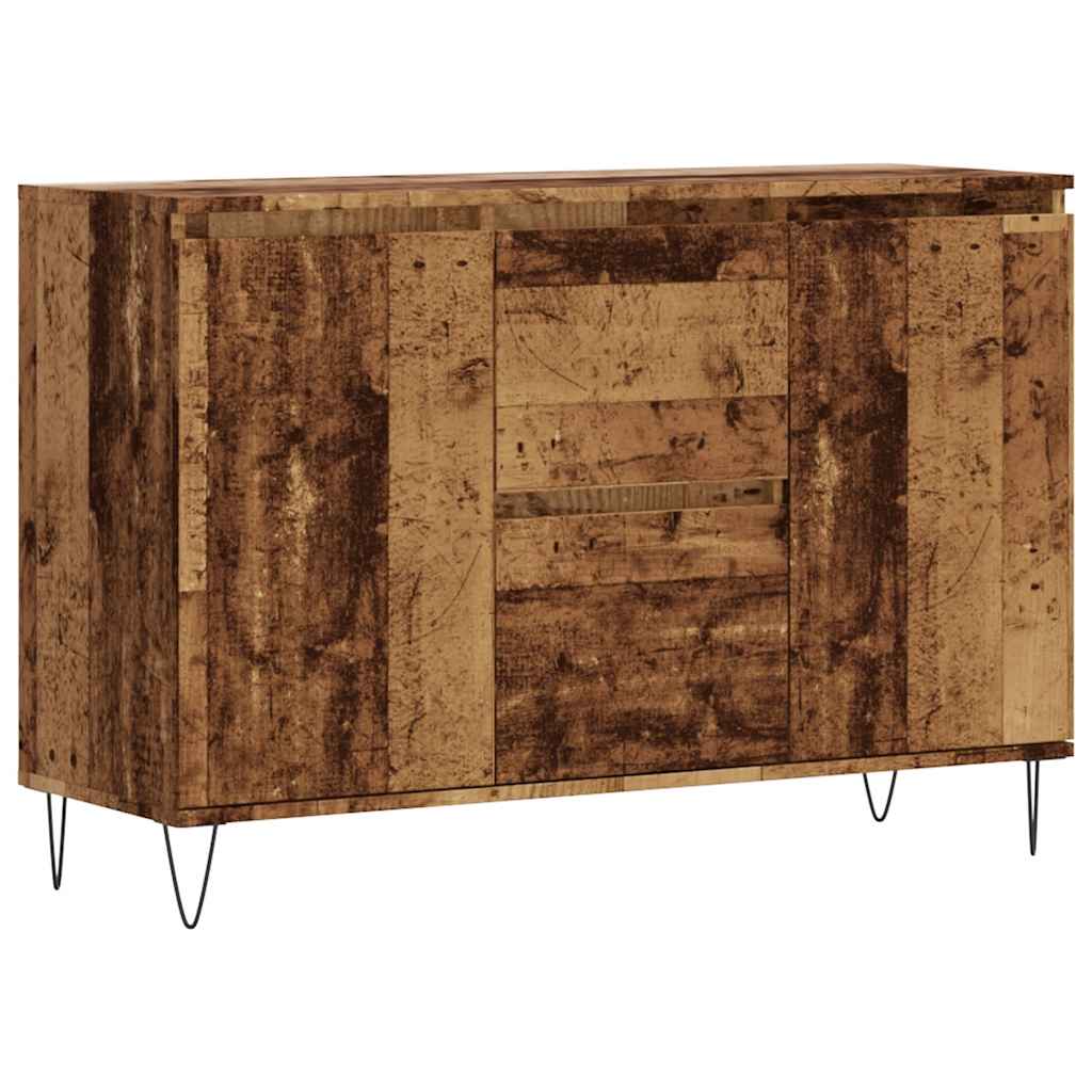 skænk 101,5x35x70 cm konstrueret træ gammelt trælook