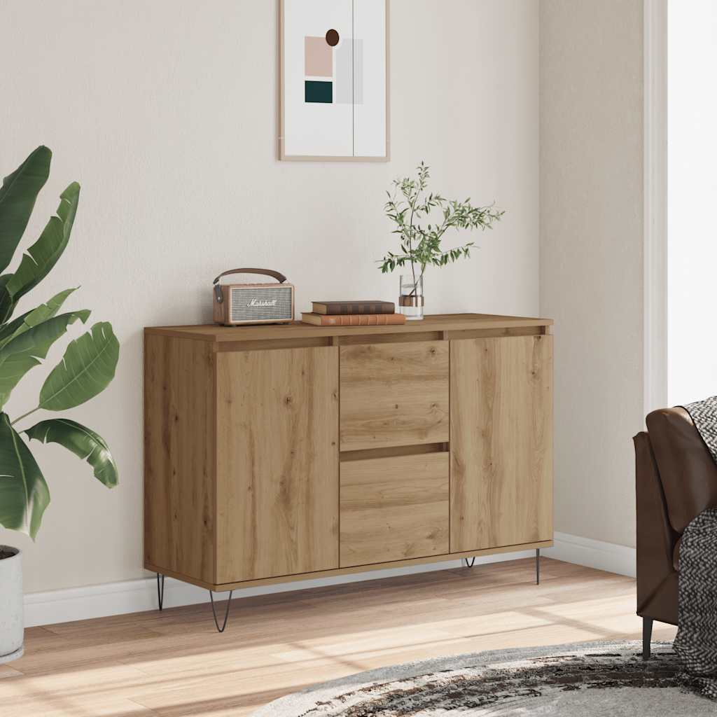 skænk 101,5x35x70 cm konstrueret træ kunsteg
