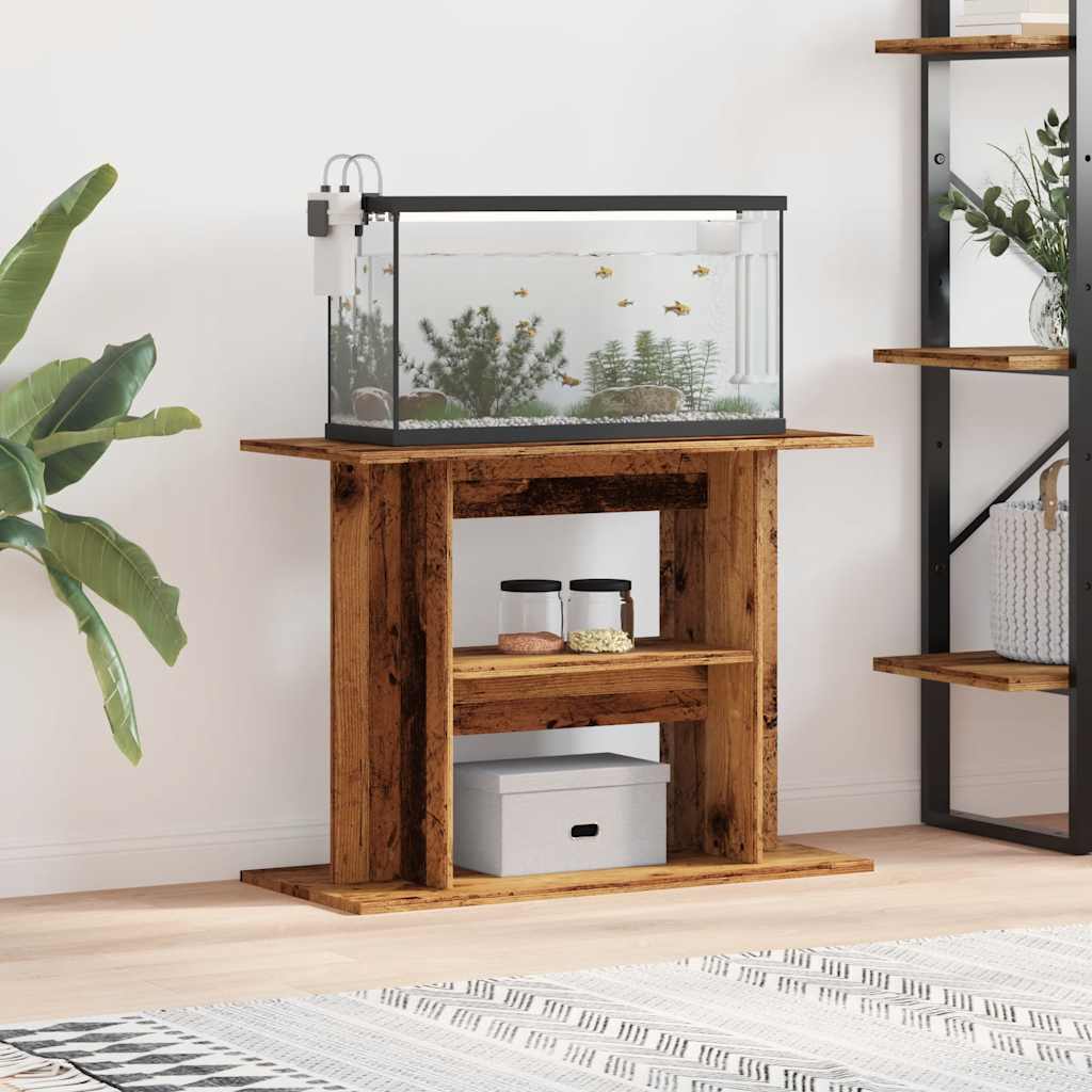 akvariestativ gammelt træ 80x35x60 cm konstrueret træ