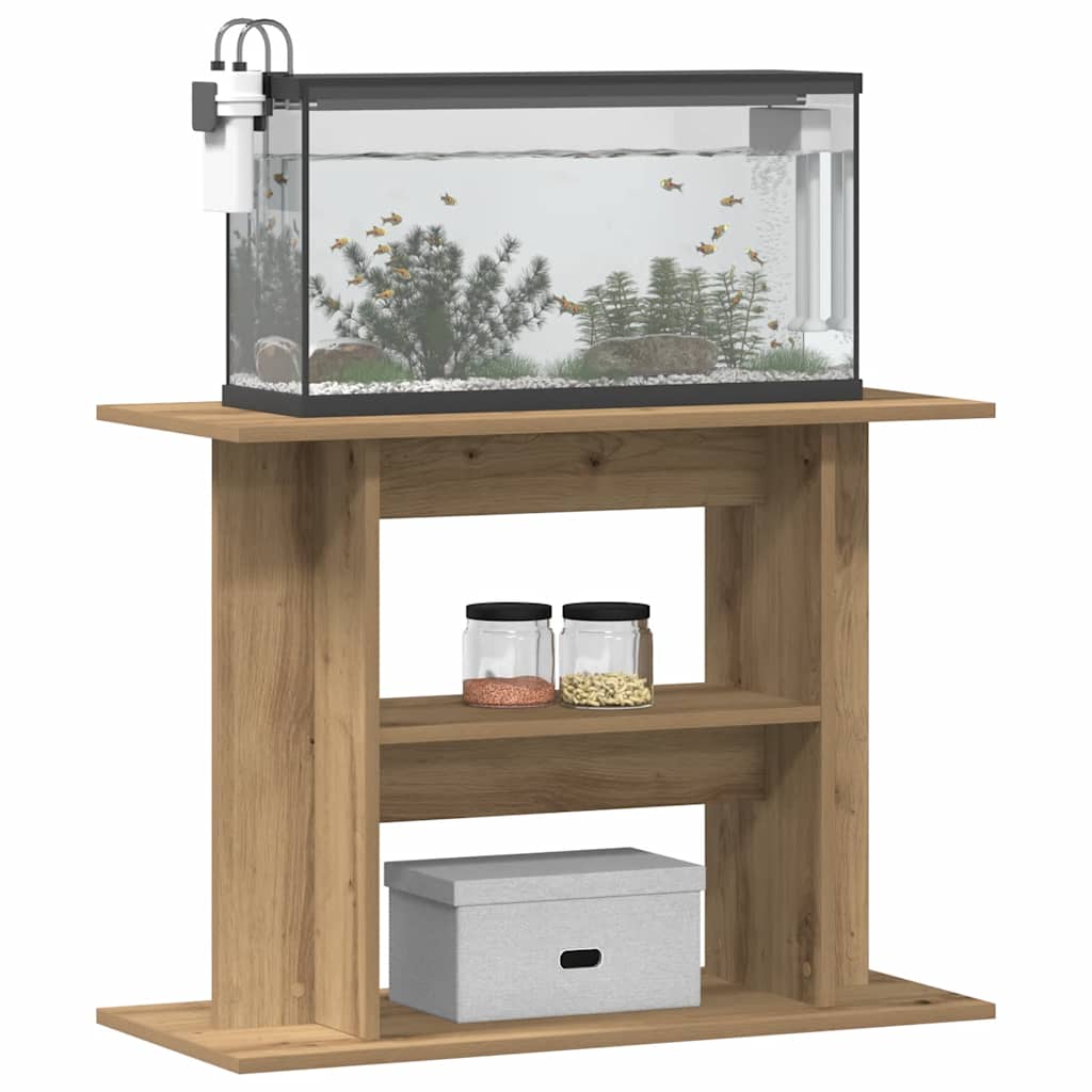 akvariestativ håndlavet eg 80x35x60 cm konstrueret træ