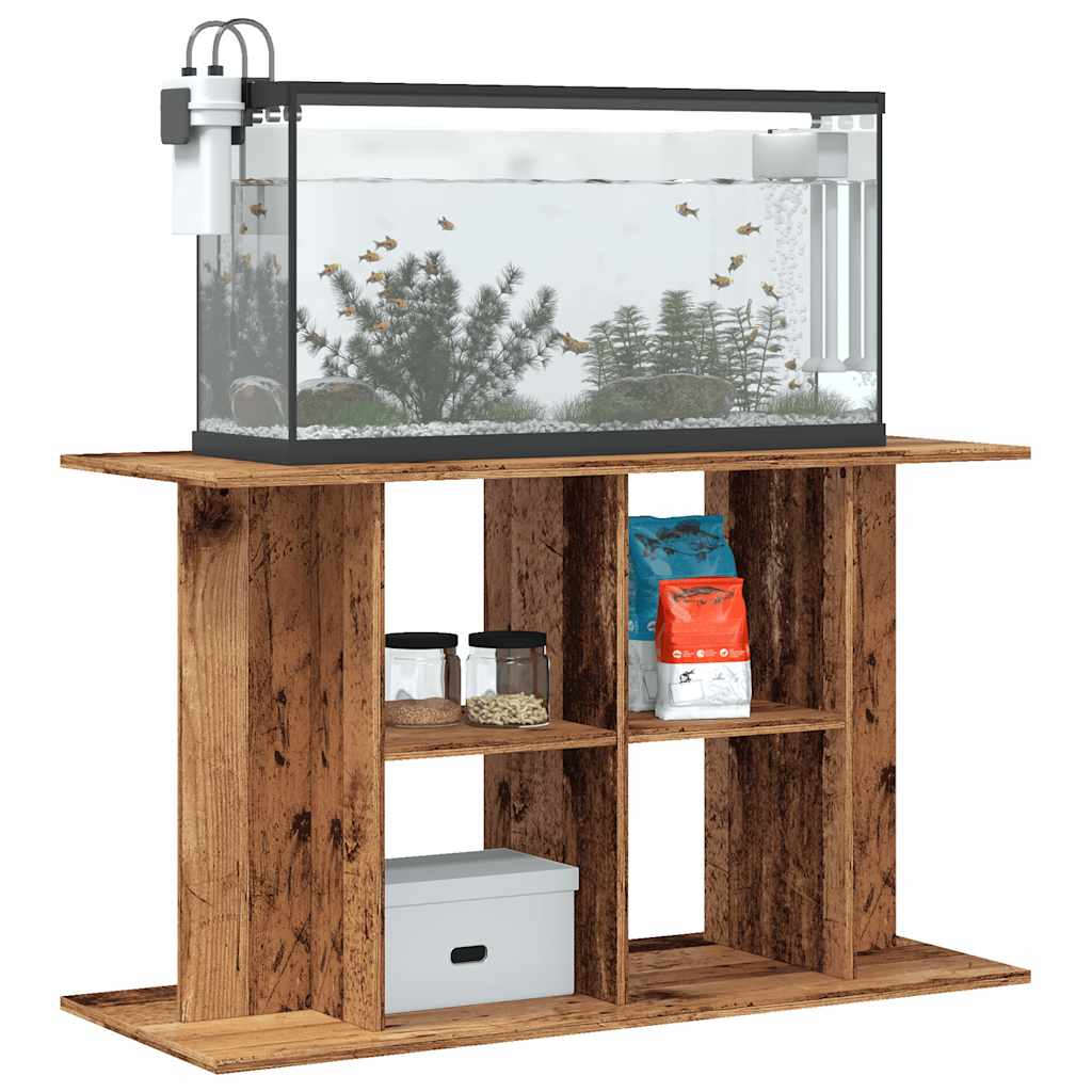 akvariebord 100x40x60 cm konstrueret træ antikt trælook