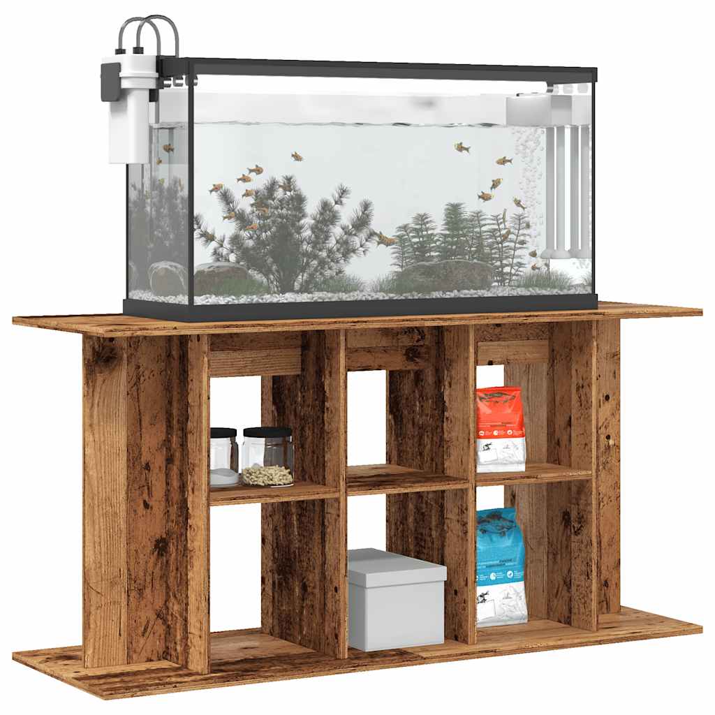 akvariebord 120x40x60 cm konstrueret træ antikt trælook