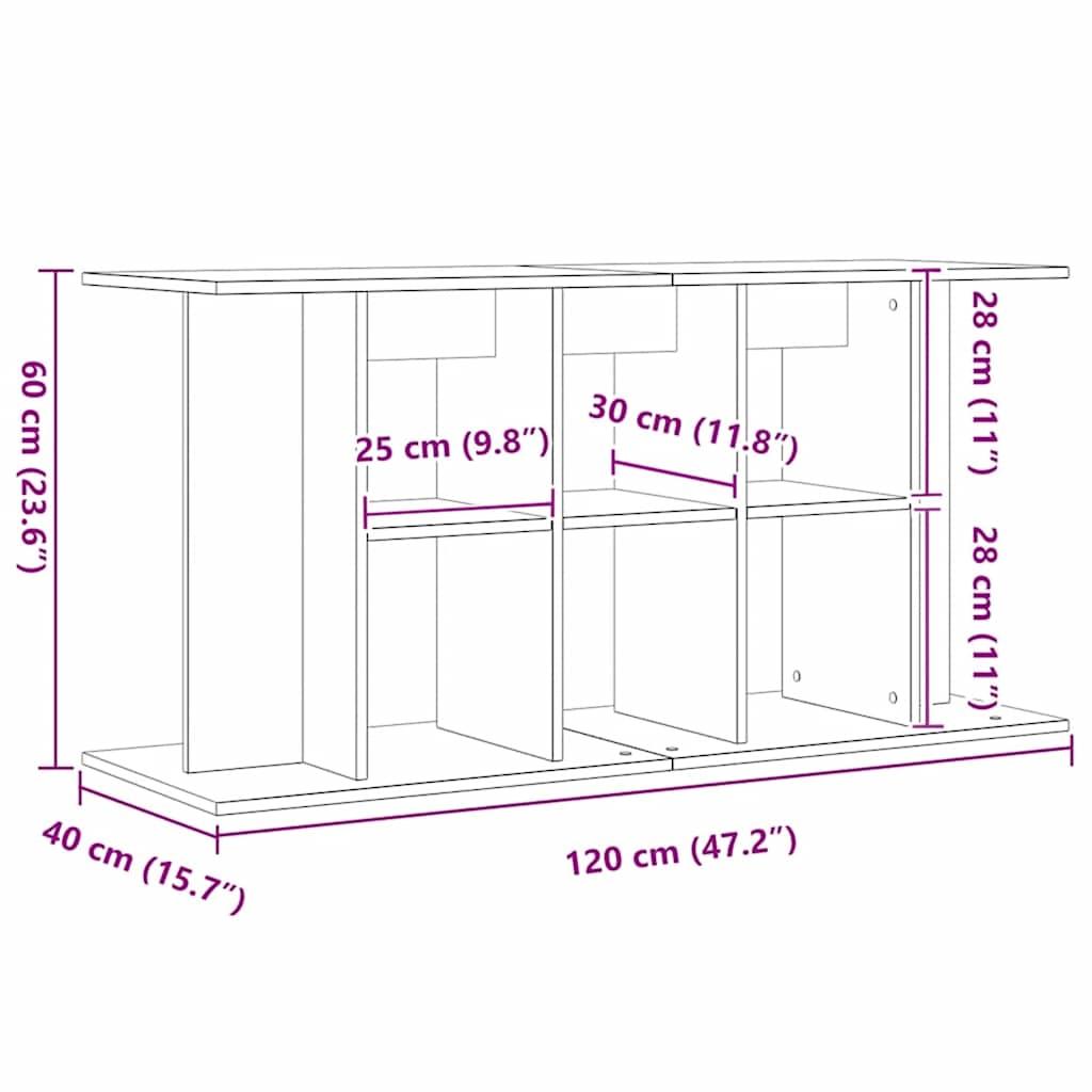 akvariestativ håndlavet eg 120x40x60 cm konstrueret træ