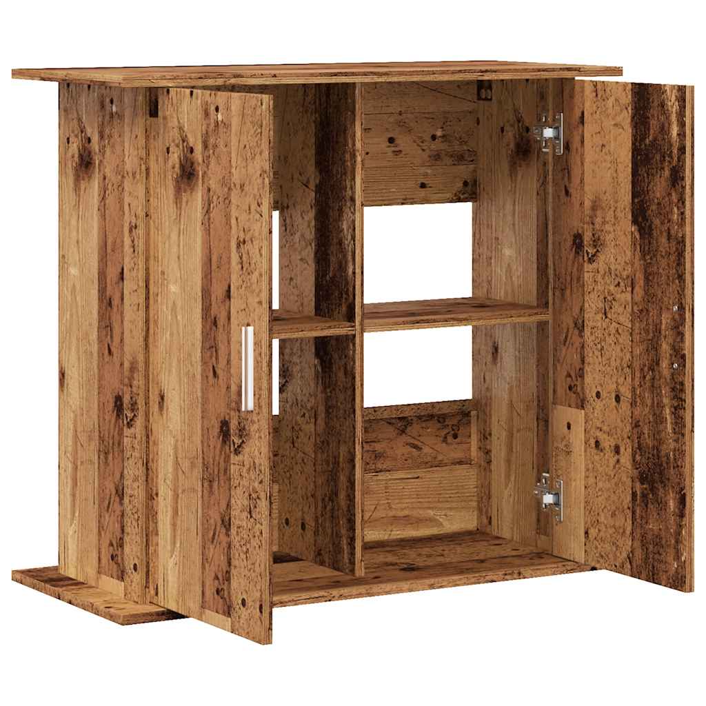 akvariebord 81x36x73 cm konstrueret træ antikt eg