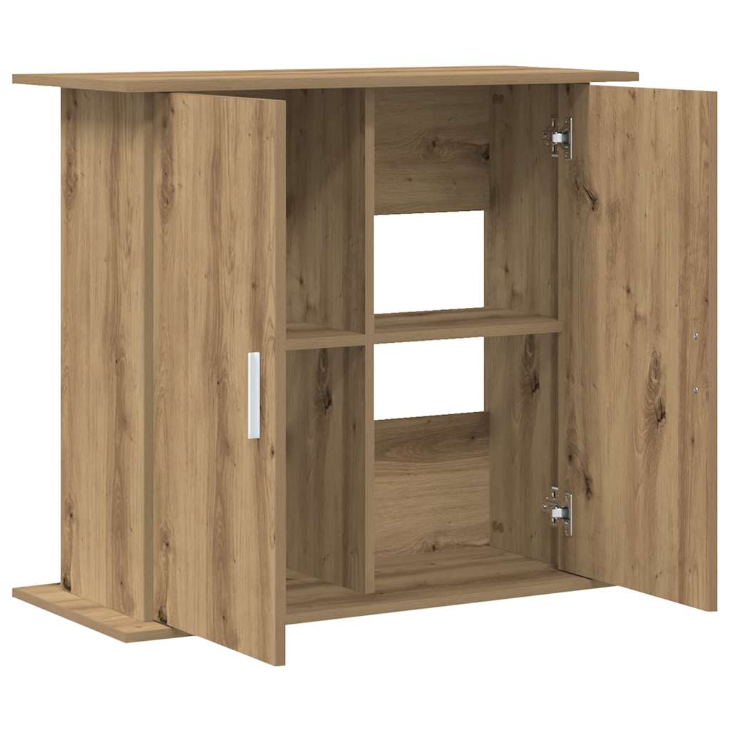 akvariestativ håndlavet eg 81x36x73 cm konstrueret træ