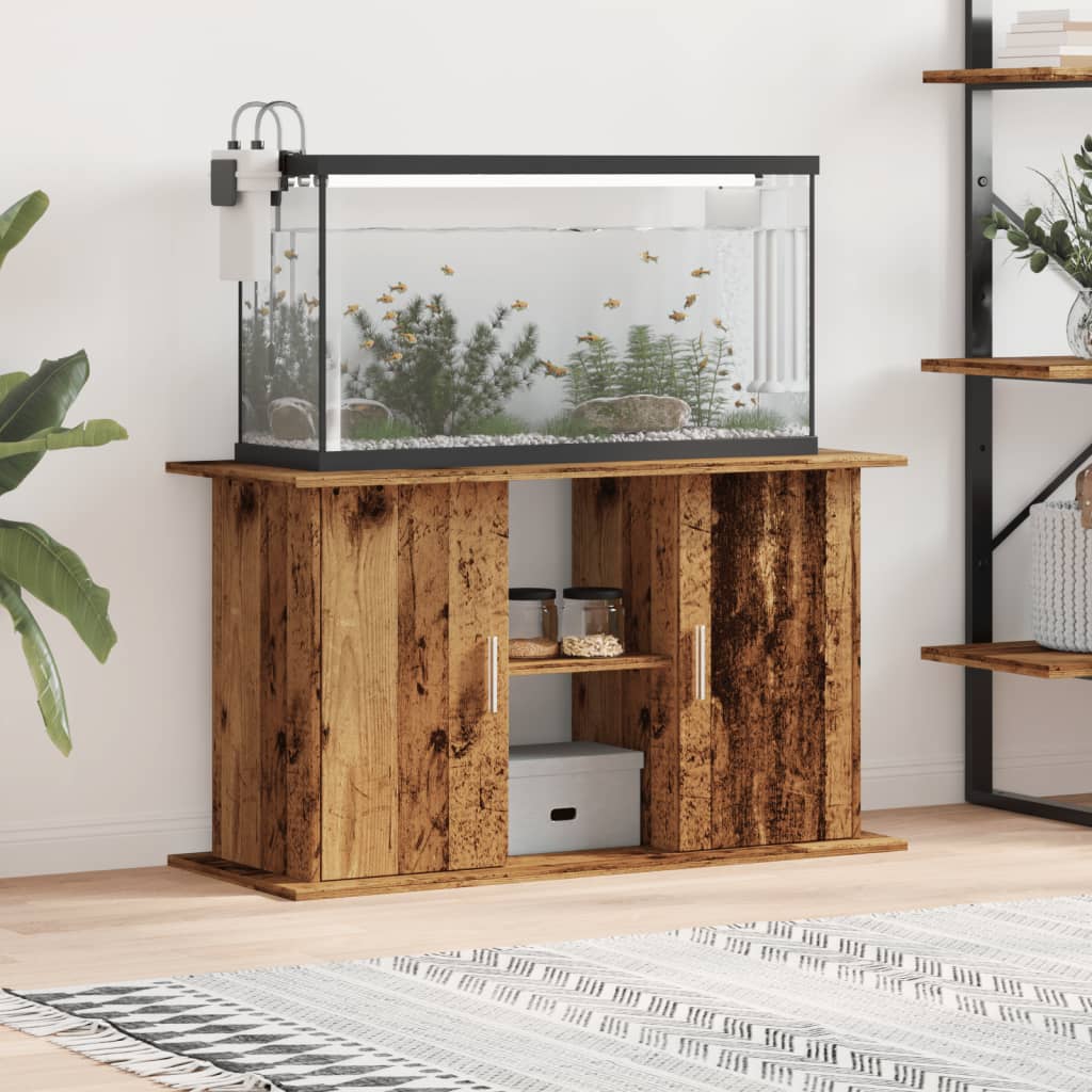 akvariebord 101x41x58 cm konstrueret træ antikt trælook