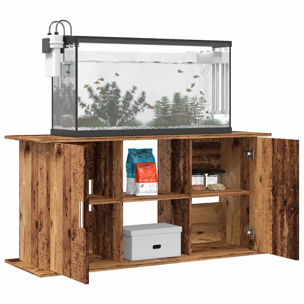 akvariebord 121x41x58 cm konstrueret træ antikt trælook