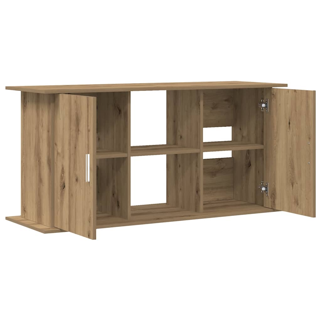akvariestativ håndlavet eg 121x41x58 cm konstrueret træ