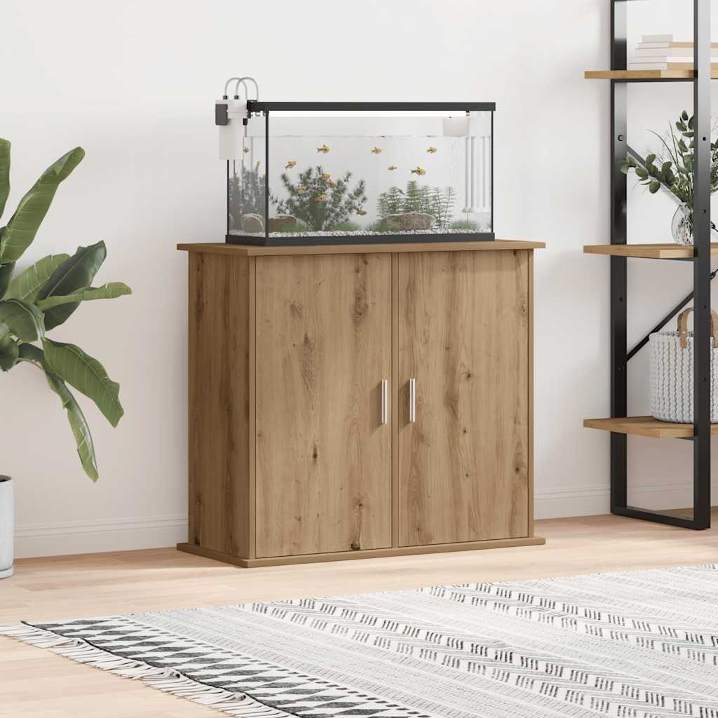 akvariestativ håndlavet eg 81x36x73 cm konstrueret træ
