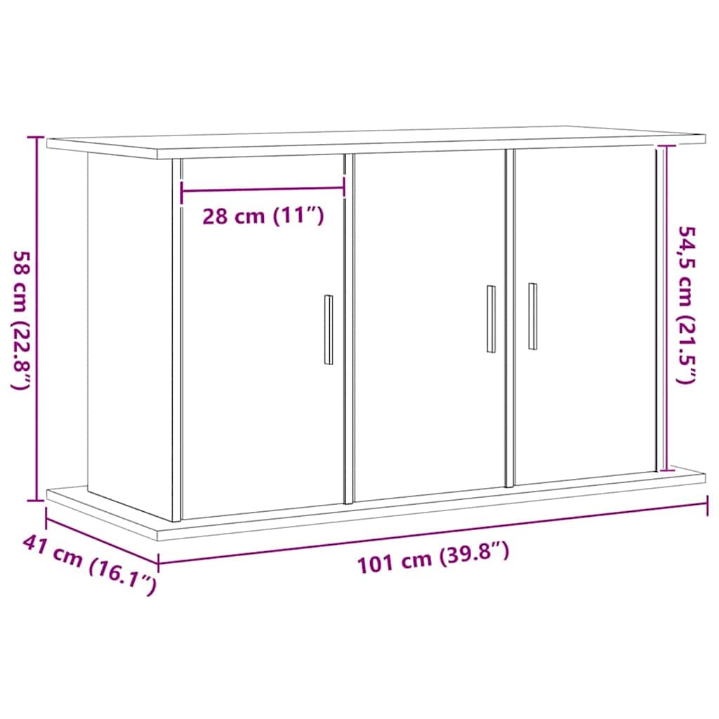 akvariestativ håndlavet eg 101x41x58 cm konstrueret træ