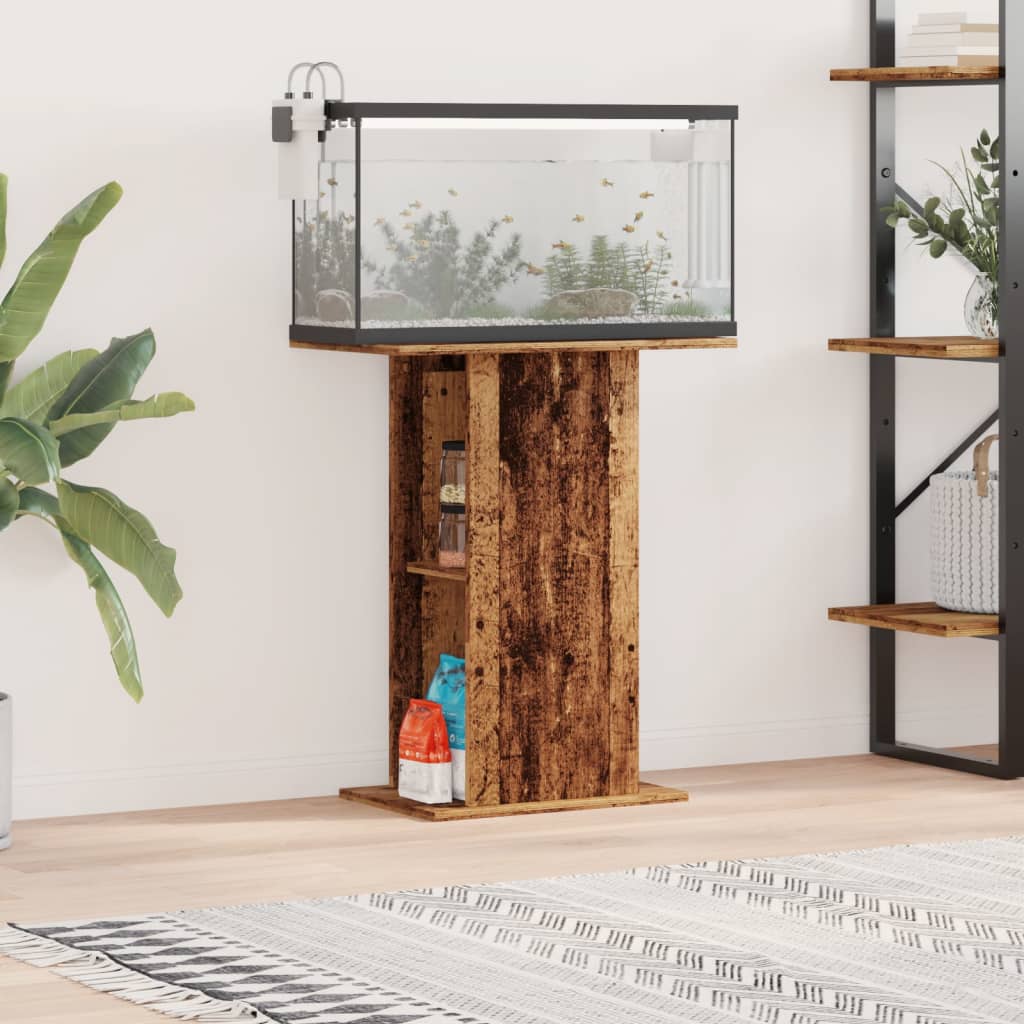akvariebord 36x60,5x72,5 cm konstrueret træ antikt træ
