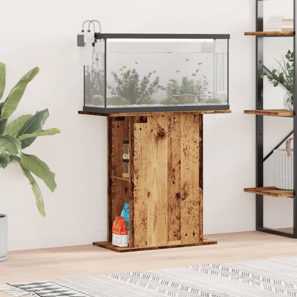 akvariestativ gammelt træ 36x75x72,5 cm konstrueret træ