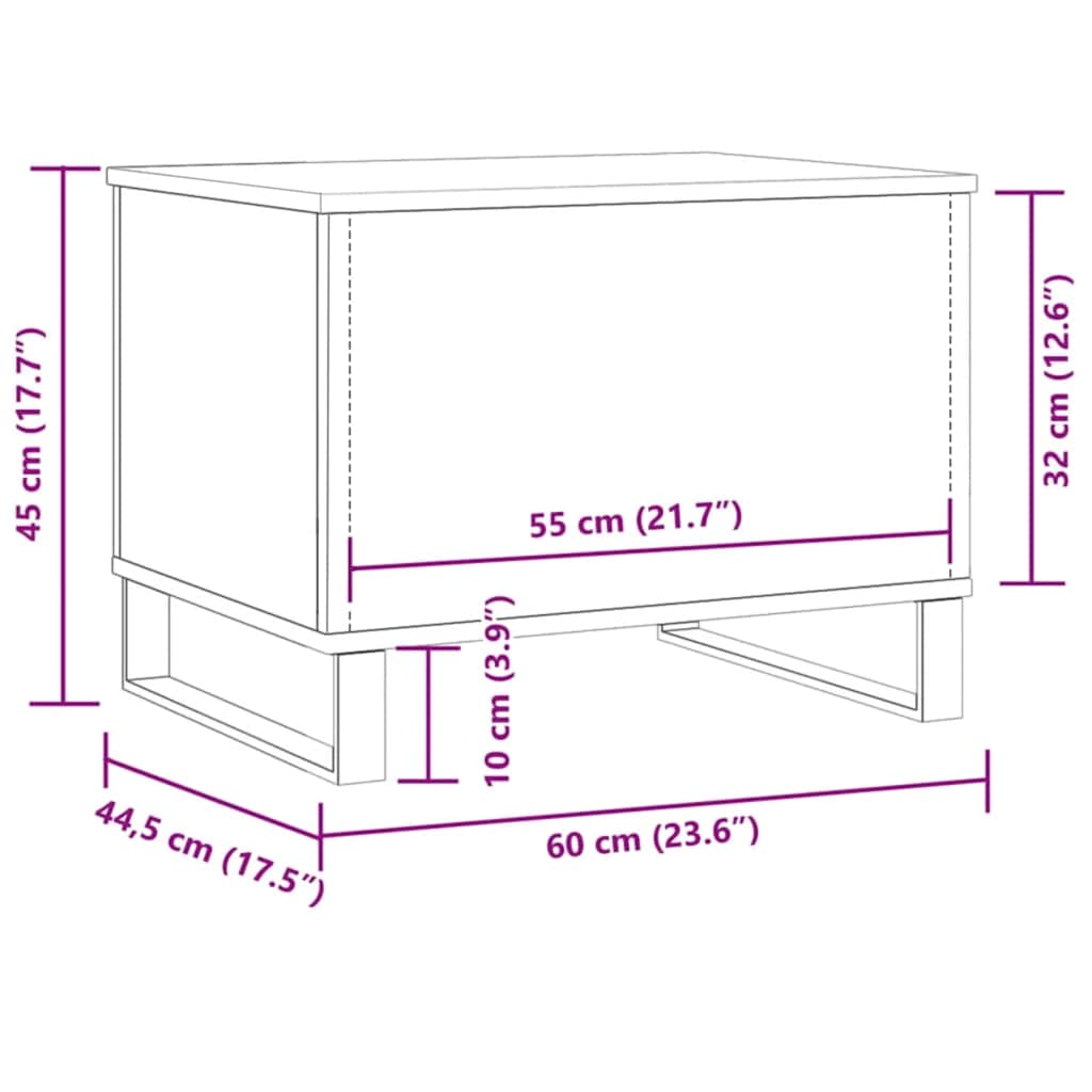 akvariestativ håndlavet eg 36x75x72,5 cm konstrueret træ