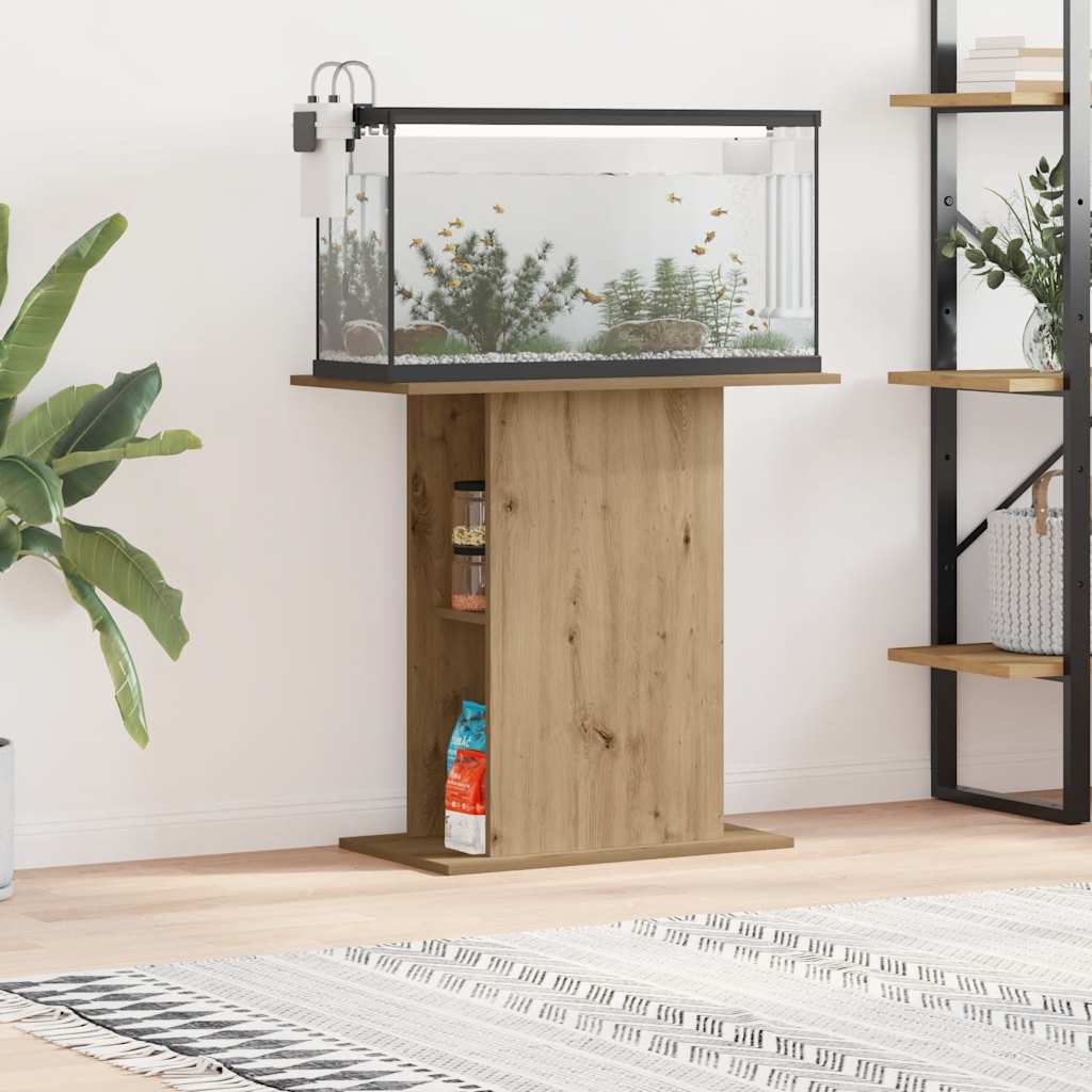akvariestativ håndlavet eg 36x75x72,5 cm konstrueret træ