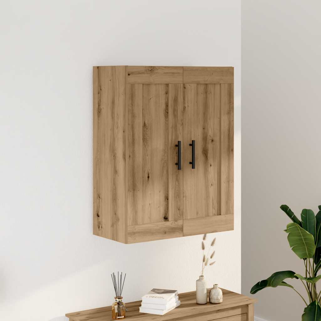 vægskab 69,5x34x90 cm konstrueret træ egetræsfarve