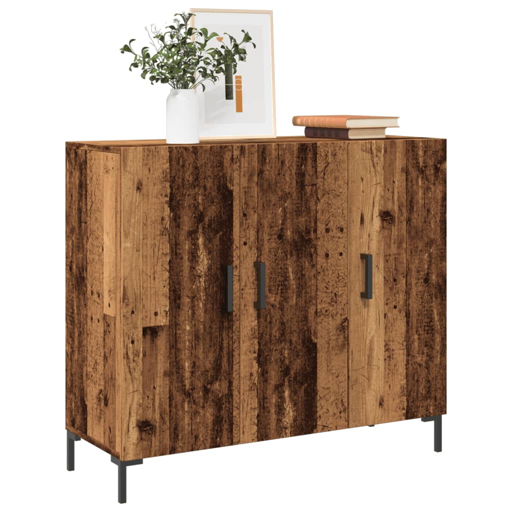 skab 90x34x80 cm konstrueret træ gammelt træ-look