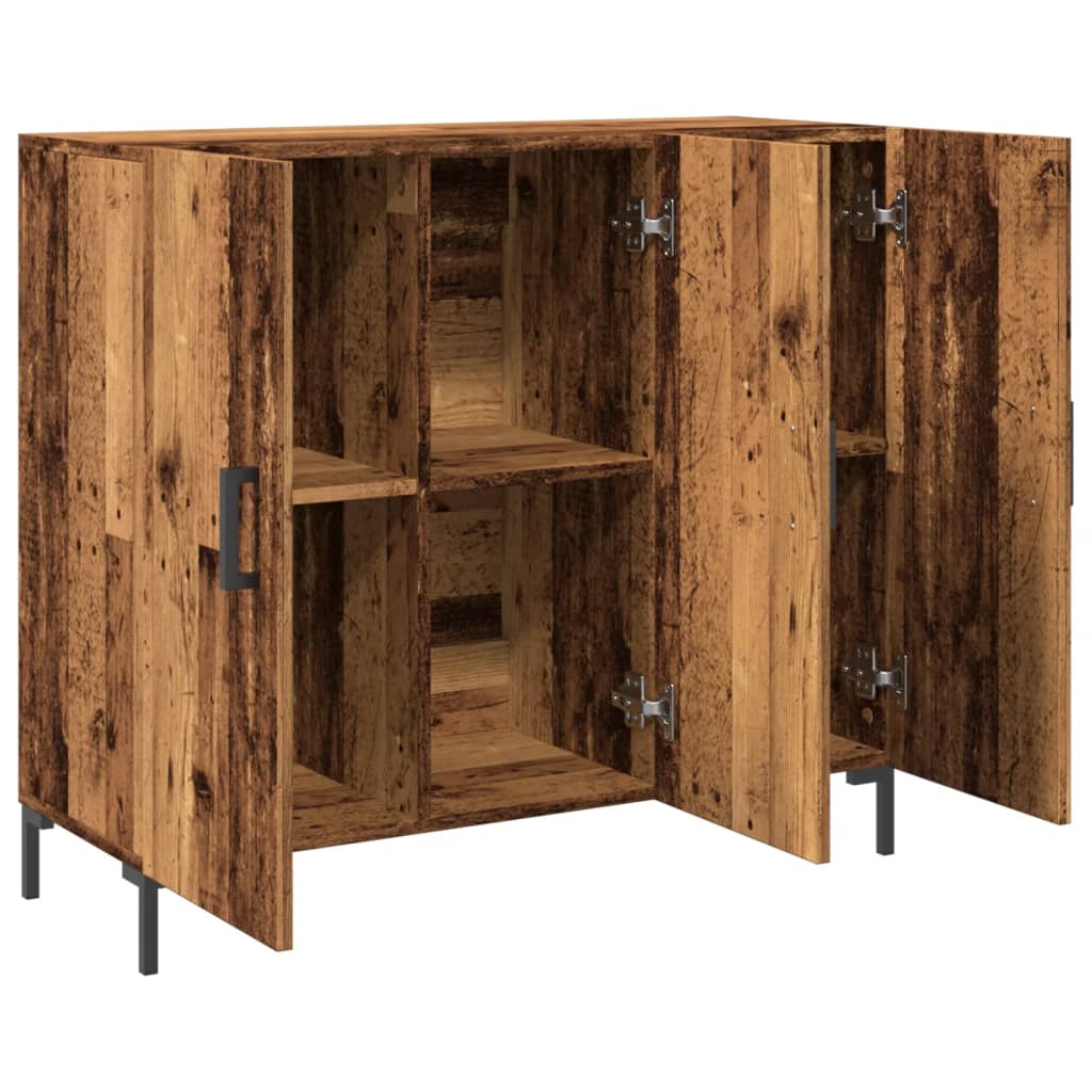 skab 90x34x80 cm konstrueret træ gammelt træ-look