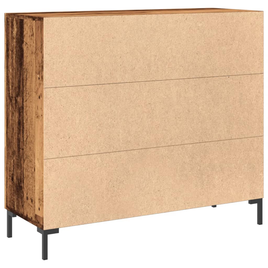 skab 90x34x80 cm konstrueret træ gammelt træ-look
