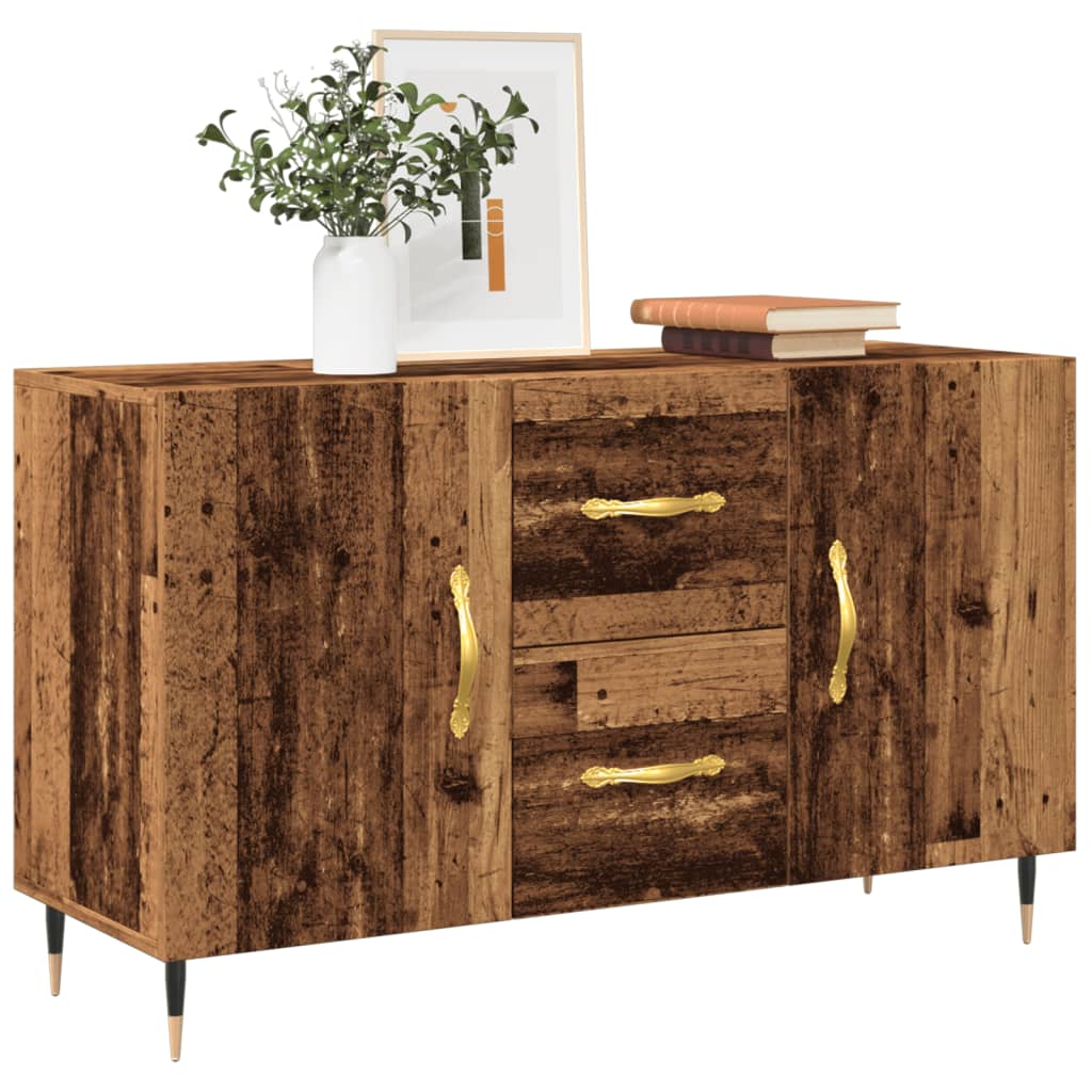 skænk 100x36x60 cm konstrueret træ gammelt træ-look