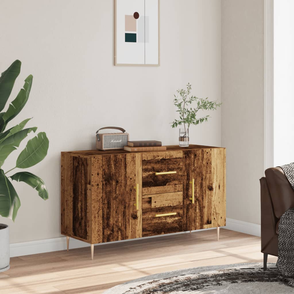 skænk 100x36x60 cm konstrueret træ gammelt træ-look