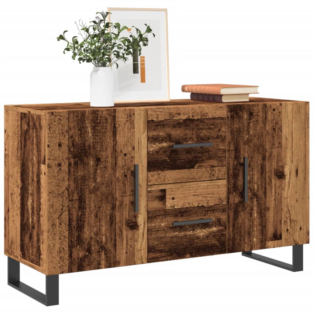 skænk 100x36x60 cm konstrueret træ gammelt træ-look