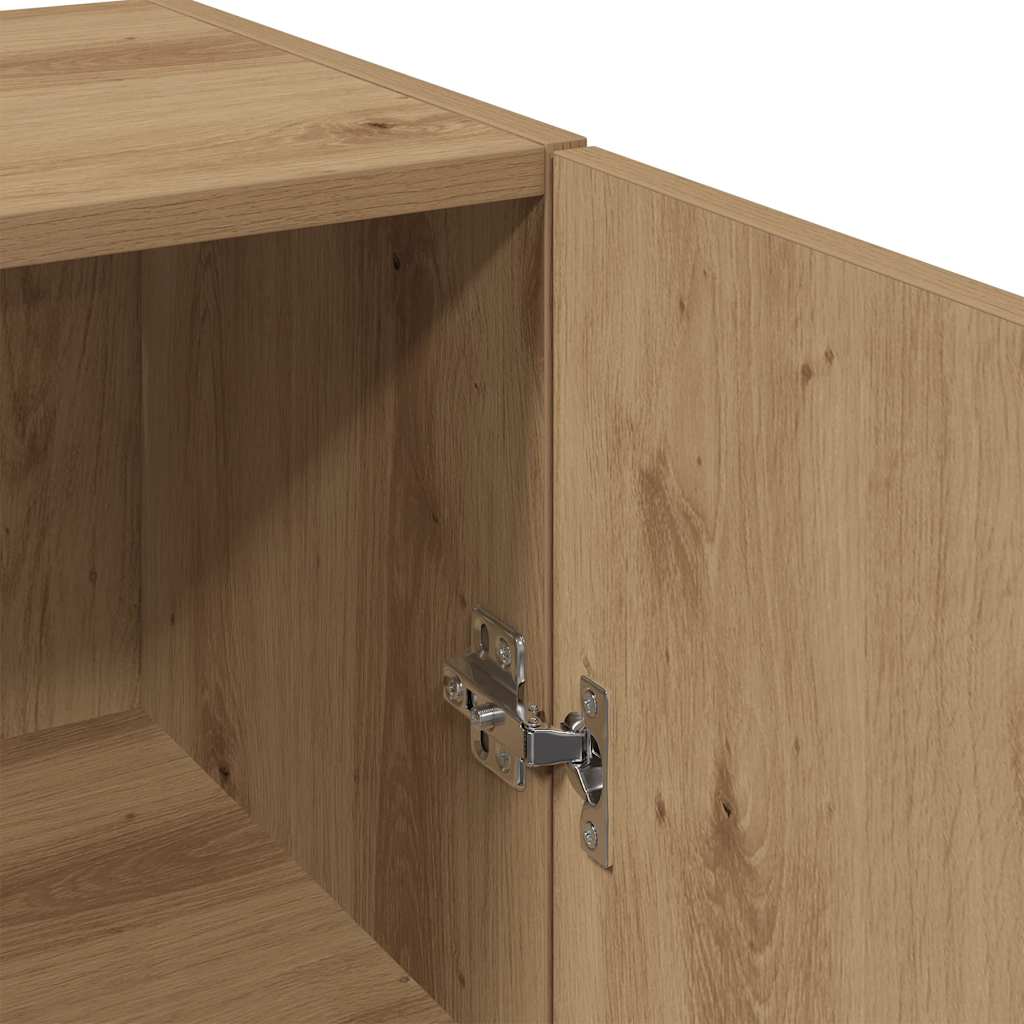 vægskab 34,5x34x90 cm konstrueret træ egetræsfarve