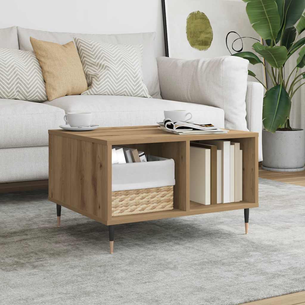 sofabord 60x50x36,5 cm konstrueret træ kunsteg