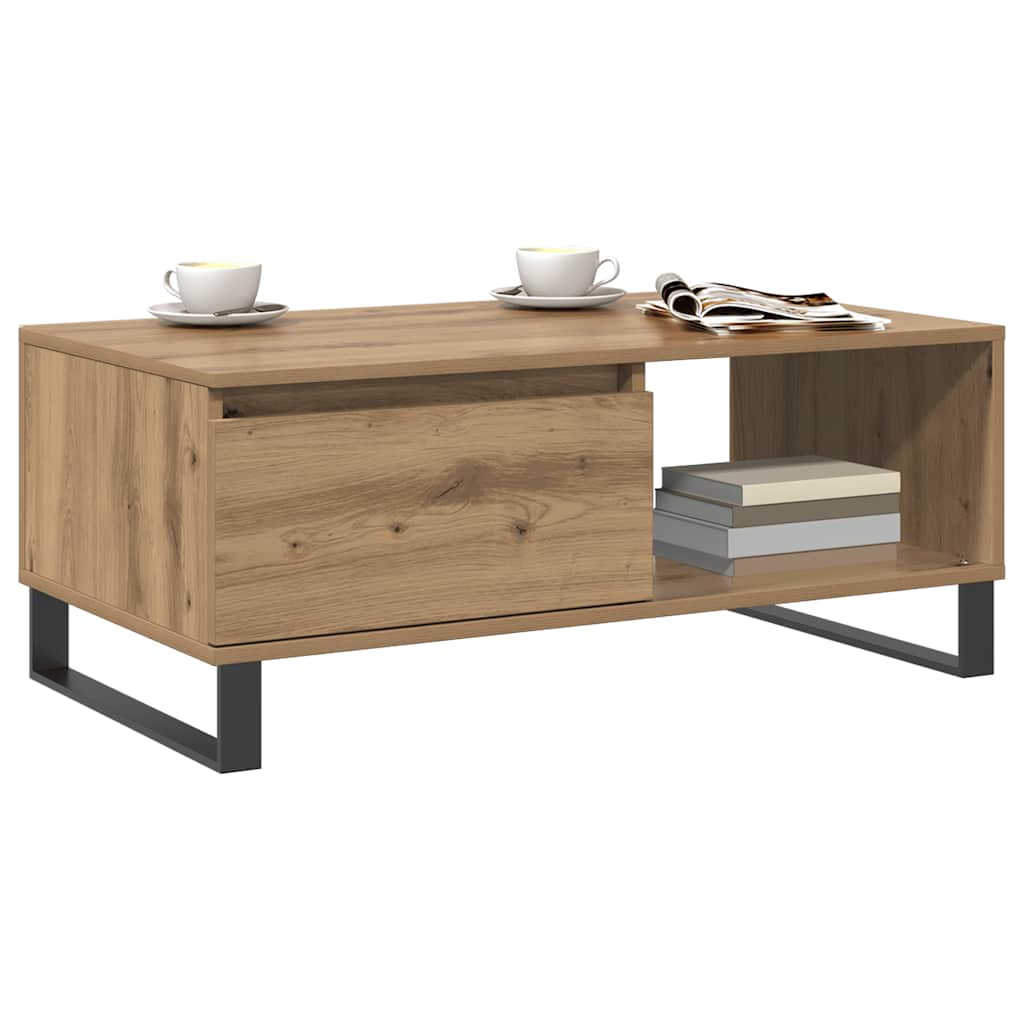 sofabord 90x50x36,5 cm konstrueret træ kunsteg