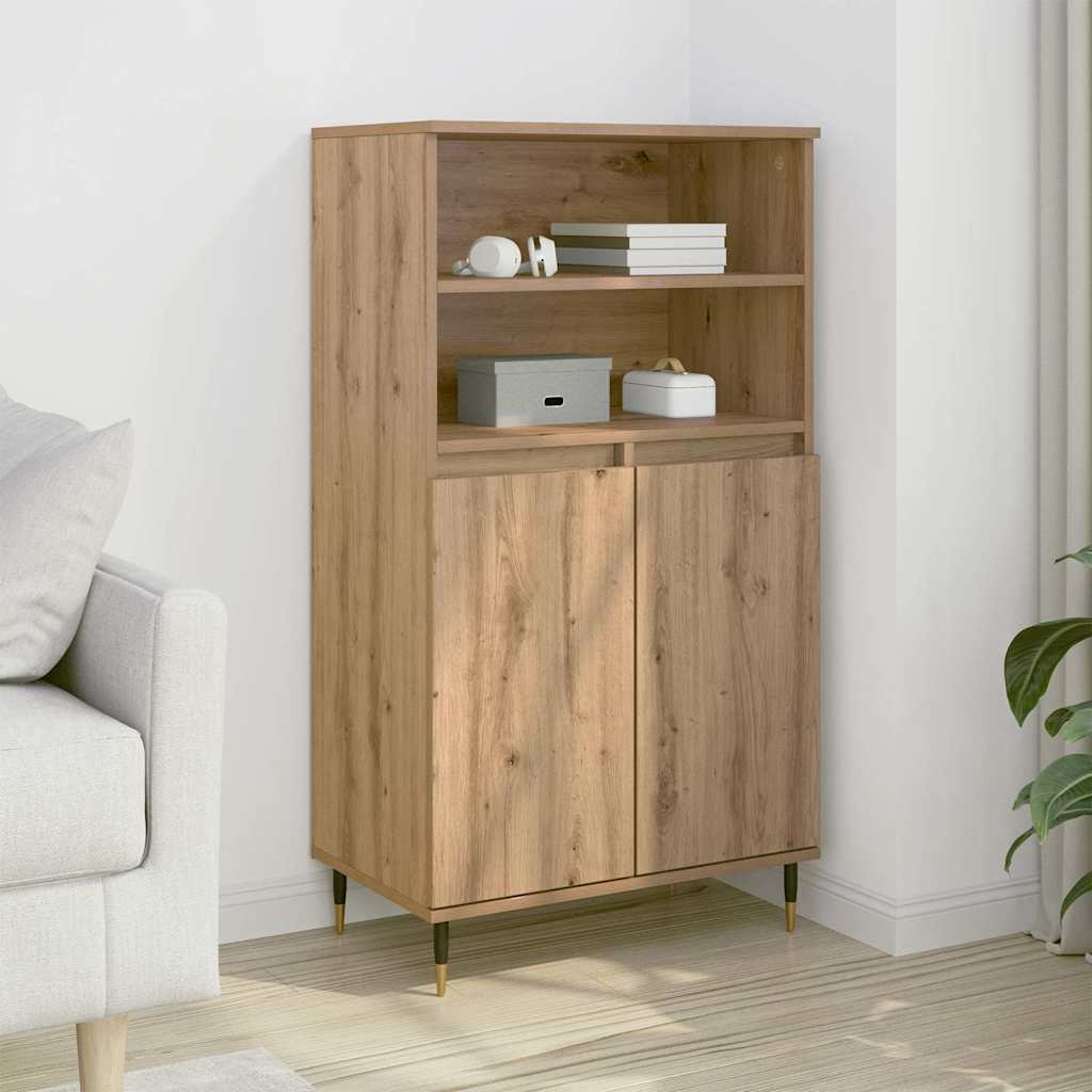 skab 60x36x110 cm konstrueret træ egetræsfarve